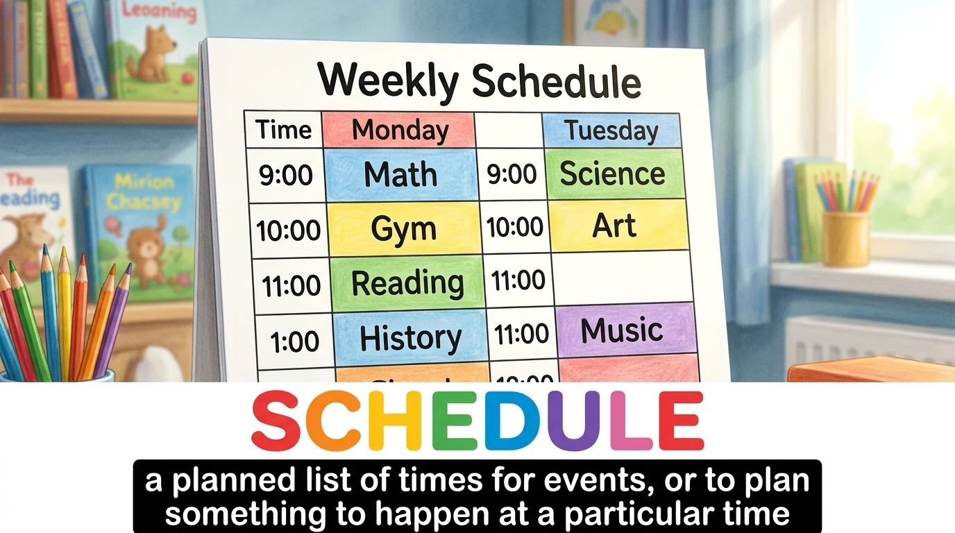 English Illustration for schedule
